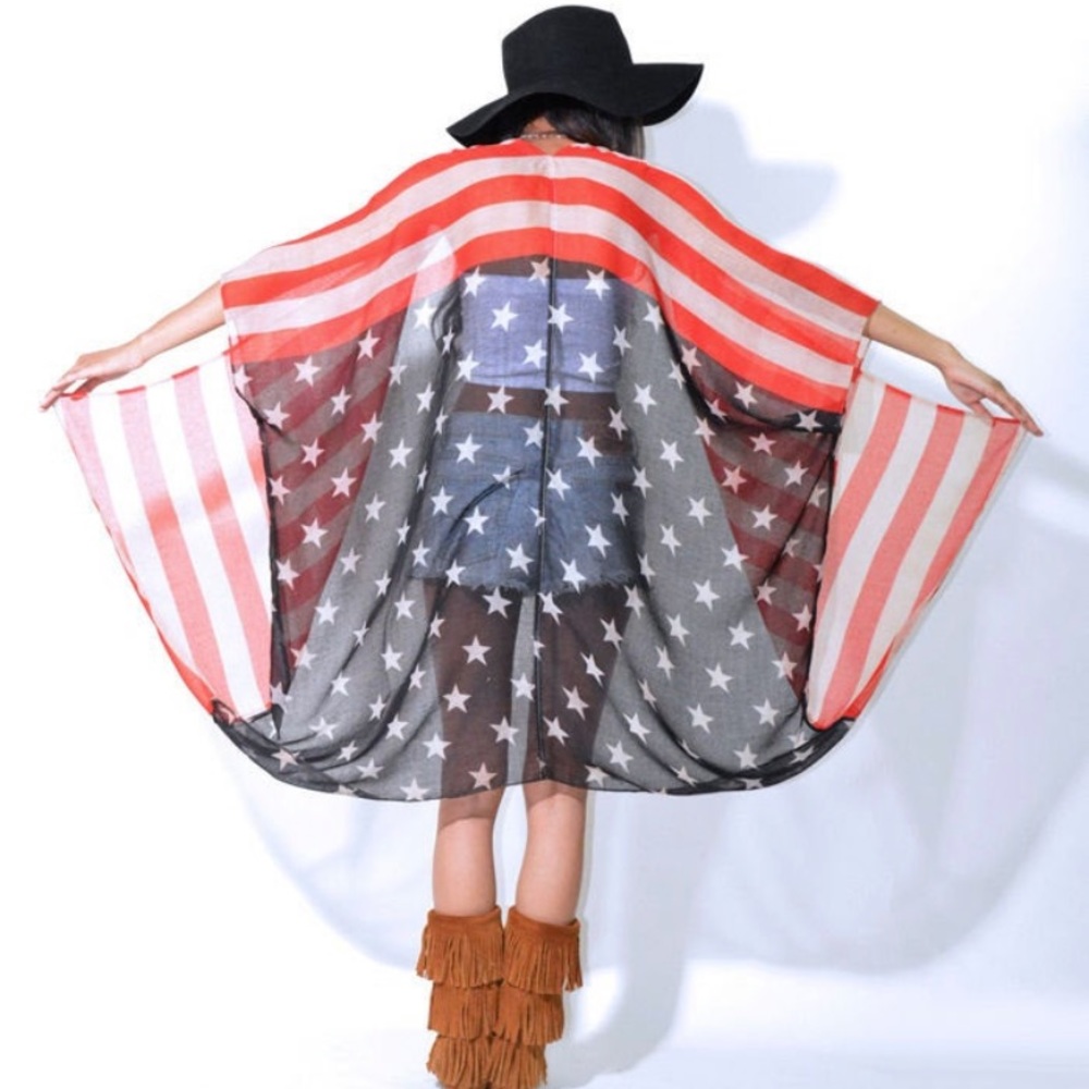 American Flag Coverup/Kimono + Bandana